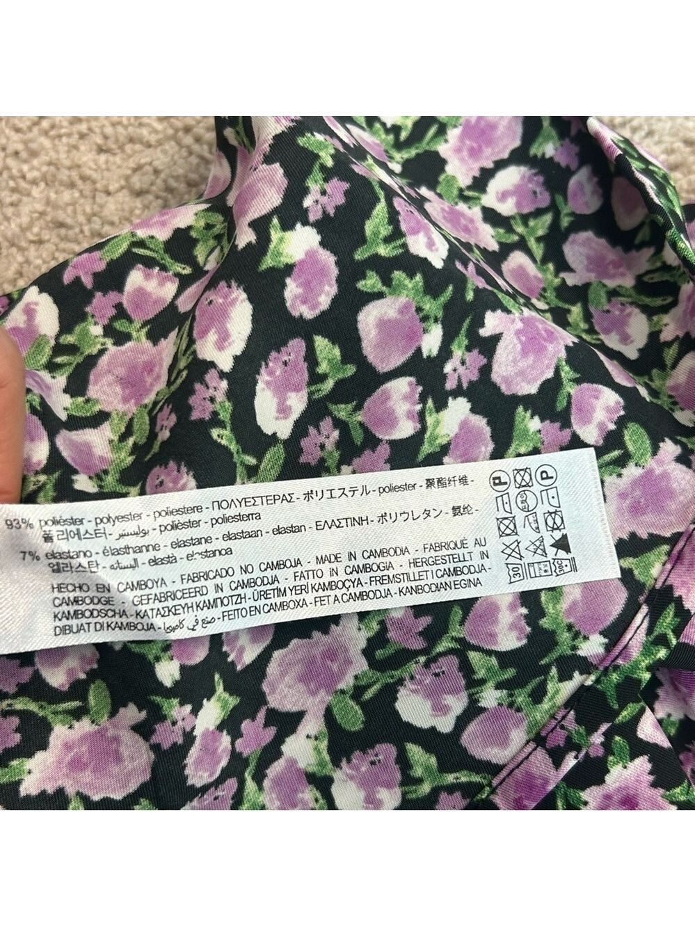 Zara purple green floral flower halter top peephole blouse top NWT - Picture 5 of 7